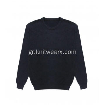 Ανδρικό πλεκτό βαμβακερό ένδυμα-βαφή Stonewash Crewneck πουλόβερ